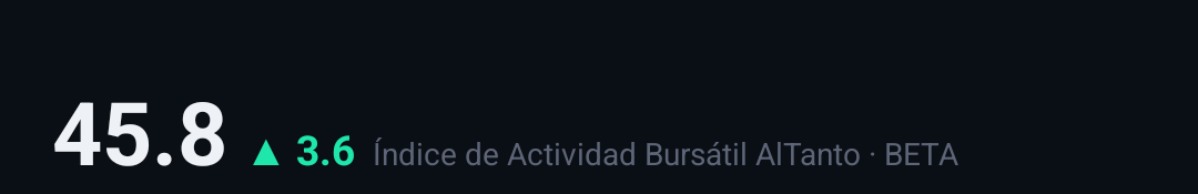 Índice de Actividad Bursátil AlTanto en la pantalla del feed
